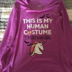 Justice Halloween unicorn shirt sz8